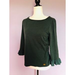 Michael Kors green flared sleeve top